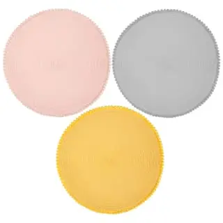 B&M Grey Round Pom Pom Placemats 4pk - Image 5