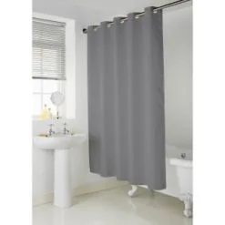 B&M Addis Hookless Textured Shower Curtain - Grey