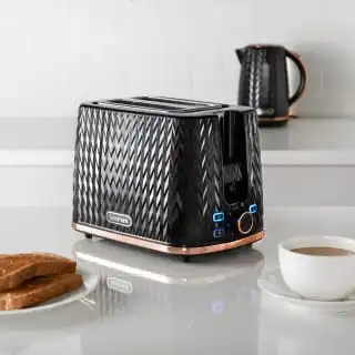 Goodmans Textured 2 Slice Toaster - Black & Rose Gold - Image 5