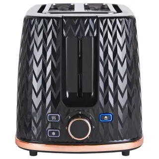 Goodmans Textured 2 Slice Toaster - Black & Rose Gold - Image 3
