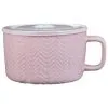 B&M Herringbone Embossed Soup Mug - Blush