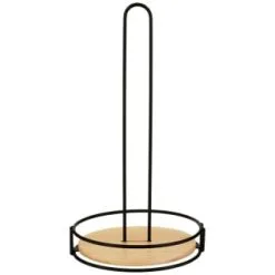 B&M Black & Wood Kitchen Roll Holder