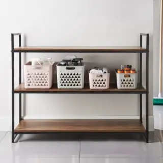 B&M Medium Triangle Cut Out Plastic Storage Basket - Blush - Image 3