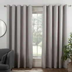 B&M Colorado Hopsack Fully Lined Silver Eyelet Curtains 90 X 90"