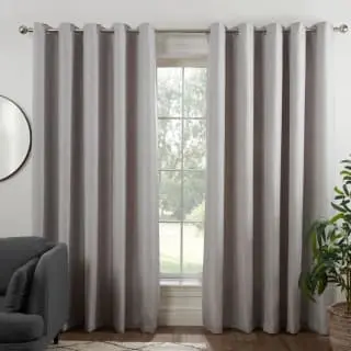 B&M Colorado Hopsack Fully Lined Silver Eyelet Curtains 46 X 72"