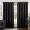 B&M Colorado Hopsack Fully Lined Black Eyelet Curtains 90 X 90"