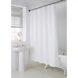 B&M Mono Jacquard Shower Curtain - White
