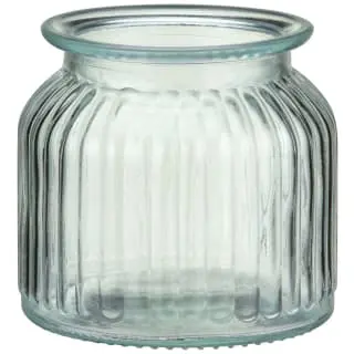 B&M Small Ribbed Glass Jar With Wooden Lid - Image 3